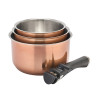 Lot de 3 casseroles inox effet cuivré + 1 manche amovible10156