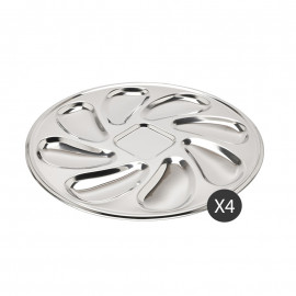 Lot de 4 assiettes à huîtres