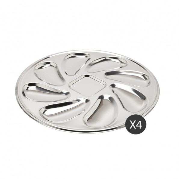Lot de 4 assiettes à huîtres10198