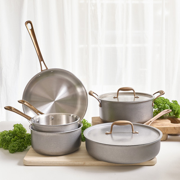 Sauteuse inox vintage avec couvercle10340