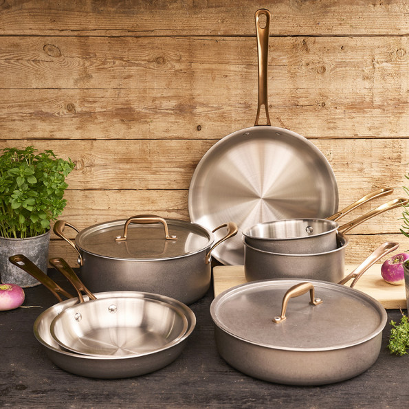 Faitout inox vintage avec couvercle10350