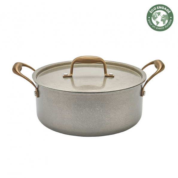 Faitout inox vintage avec couvercle10511