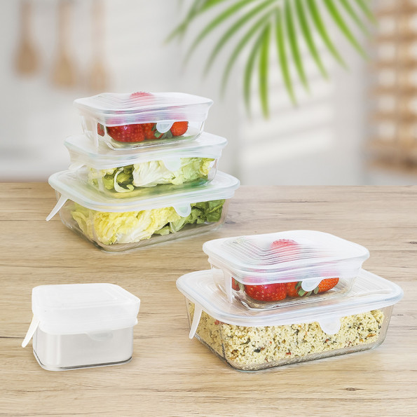 Lot de 6 couvercles rectangulaires ajustables10541