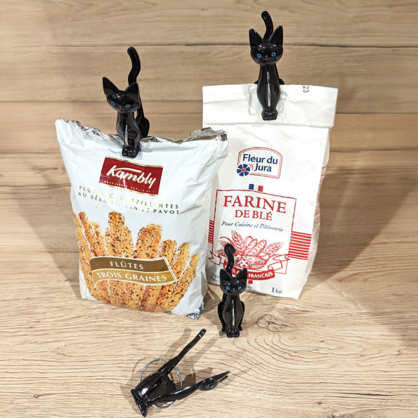 Lot de 4 pinces sachets Chats10543