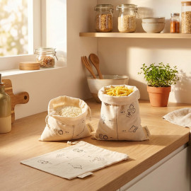 Lot de 3 sacs en coton gradués