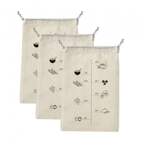 Lot de 3 sacs en coton gradués10553