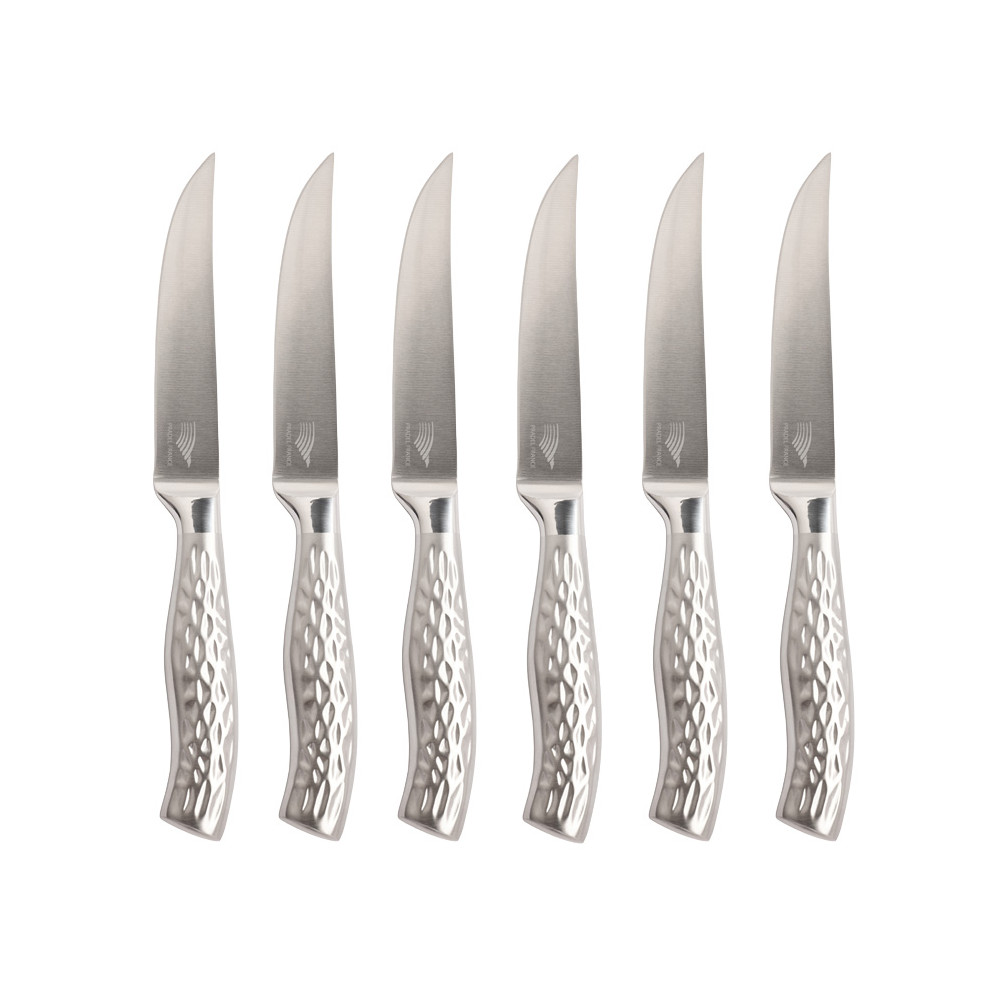 Set de 6 couteaux à steak martelés