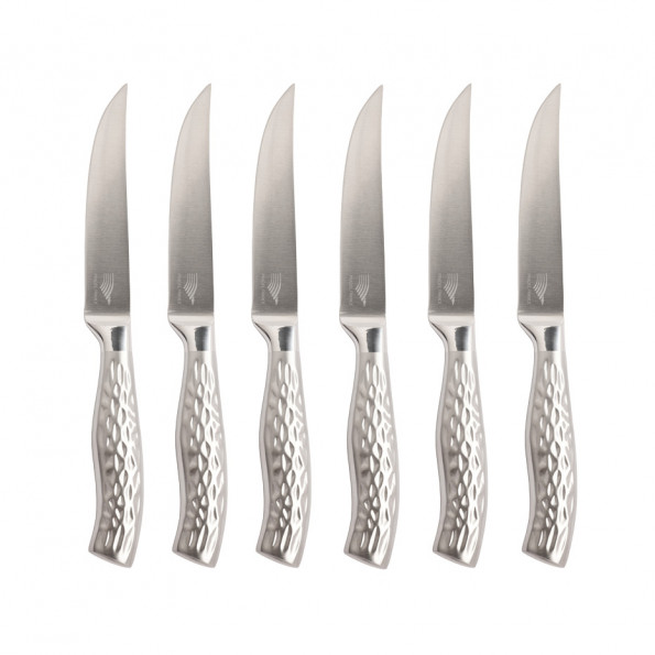 Set de 6 couteaux à steak martelés