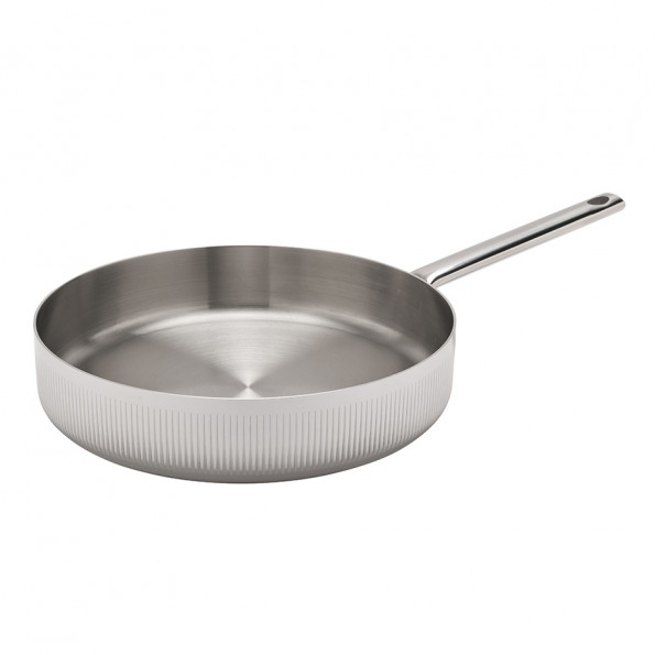 Sauteuse inox striée + couvercle