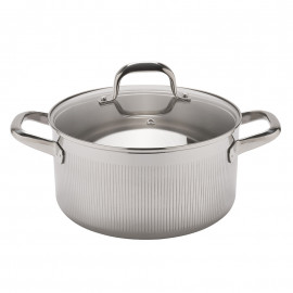 Faitout inox strié + couvercle