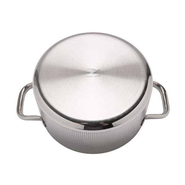 Faitout inox strié + couvercle