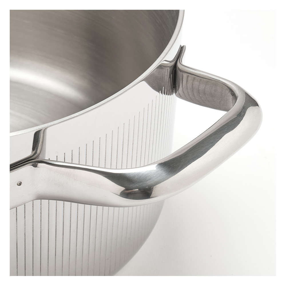 Faitout inox strié + couvercle