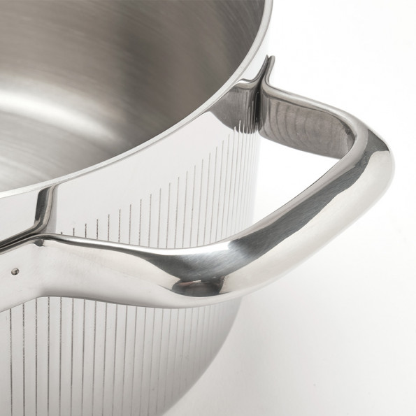 Faitout inox strié + couvercle