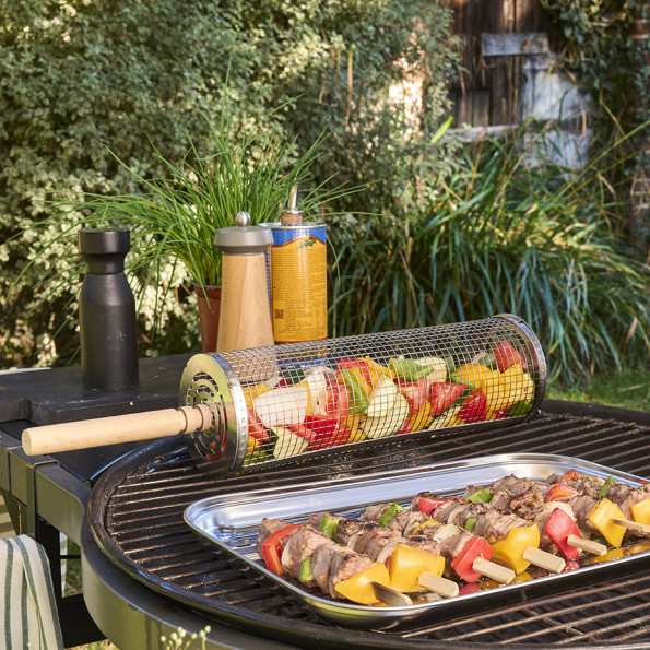 Panier barbecue avec manche