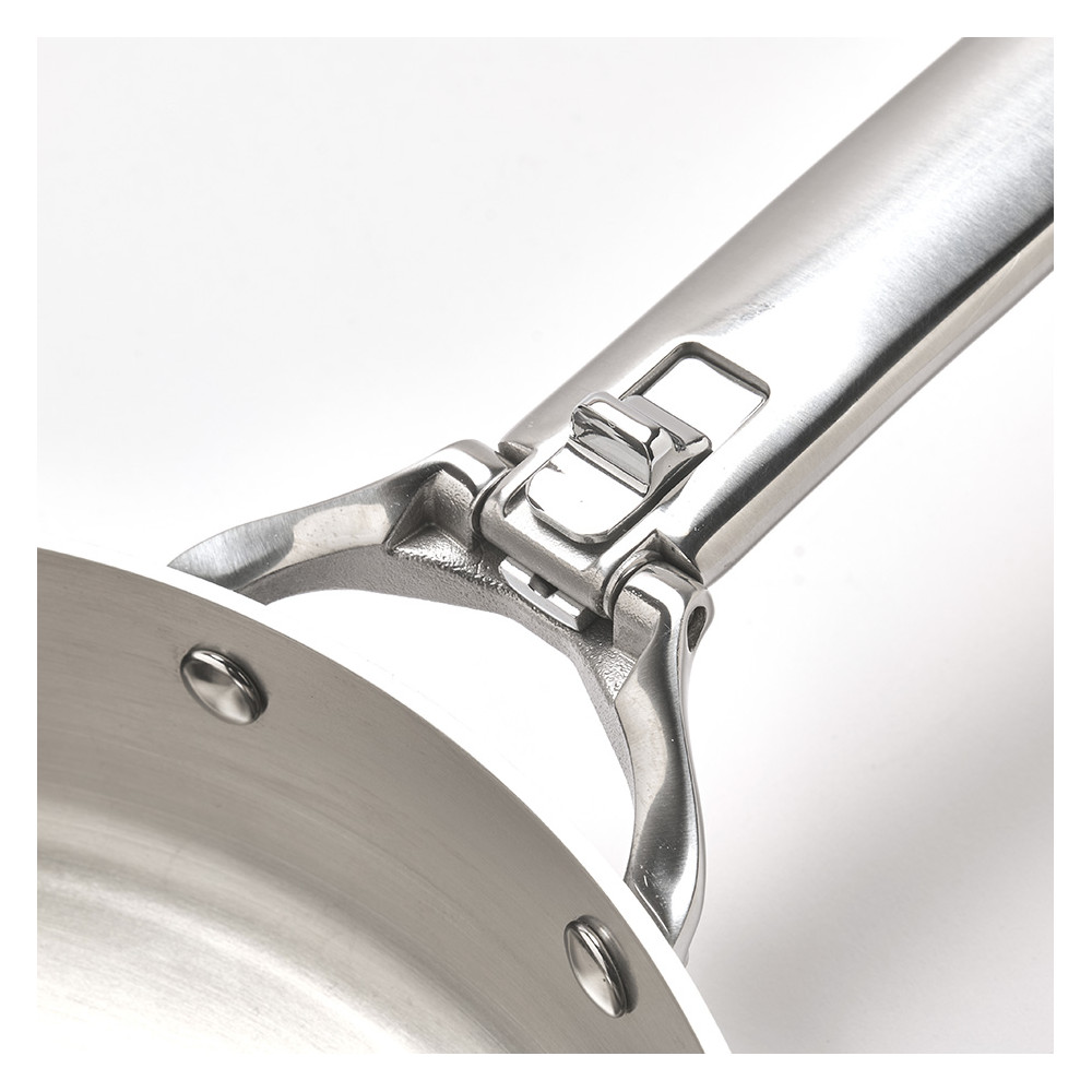 Poêle inox manche pliable