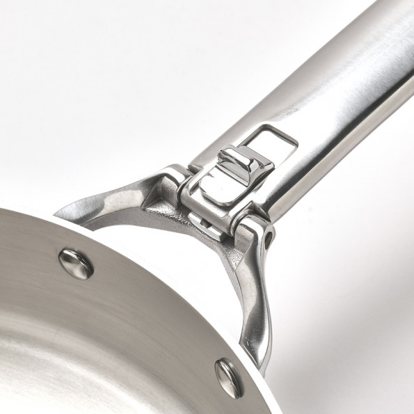 Poêle inox manche pliable