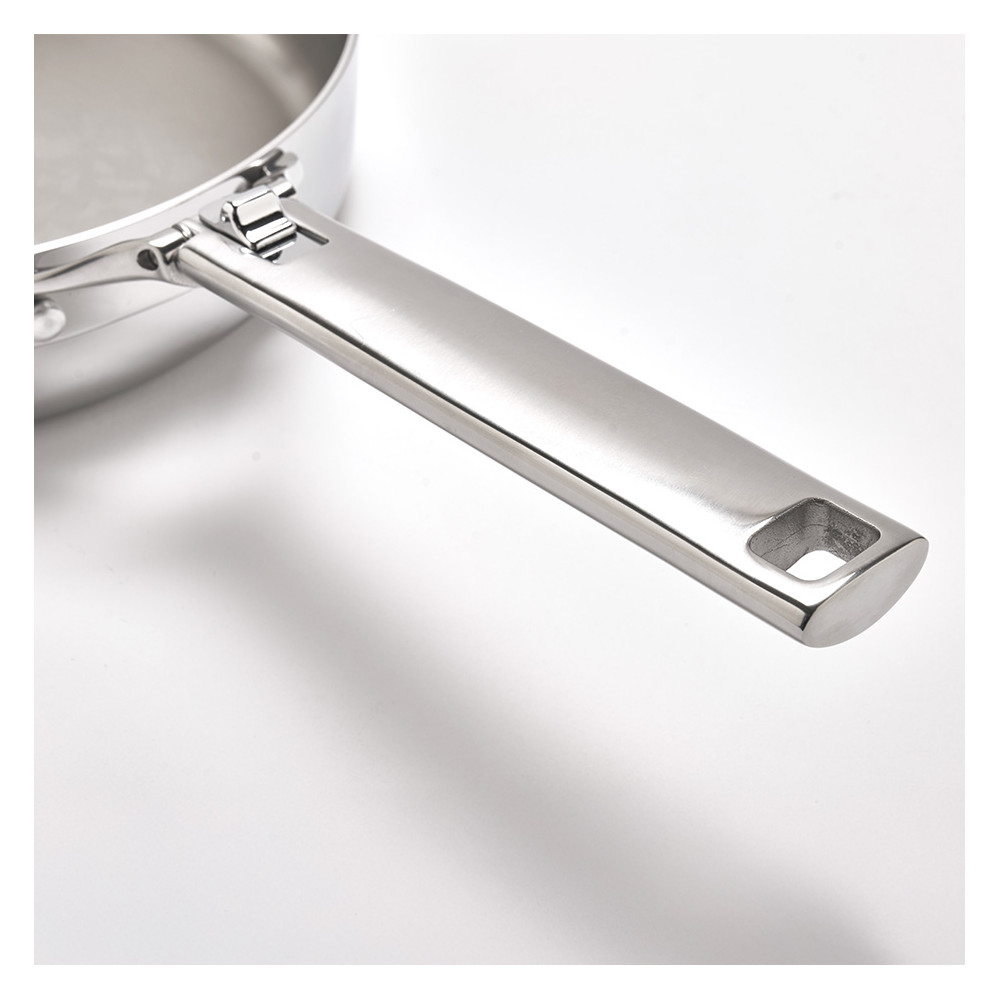 Poêle inox manche pliable