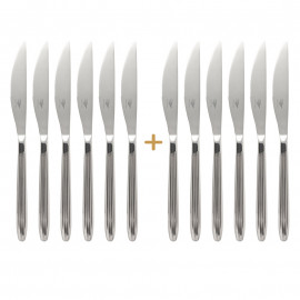 Set de 6 couteaux à steak "Athènes" + 6 couteaux offerts
