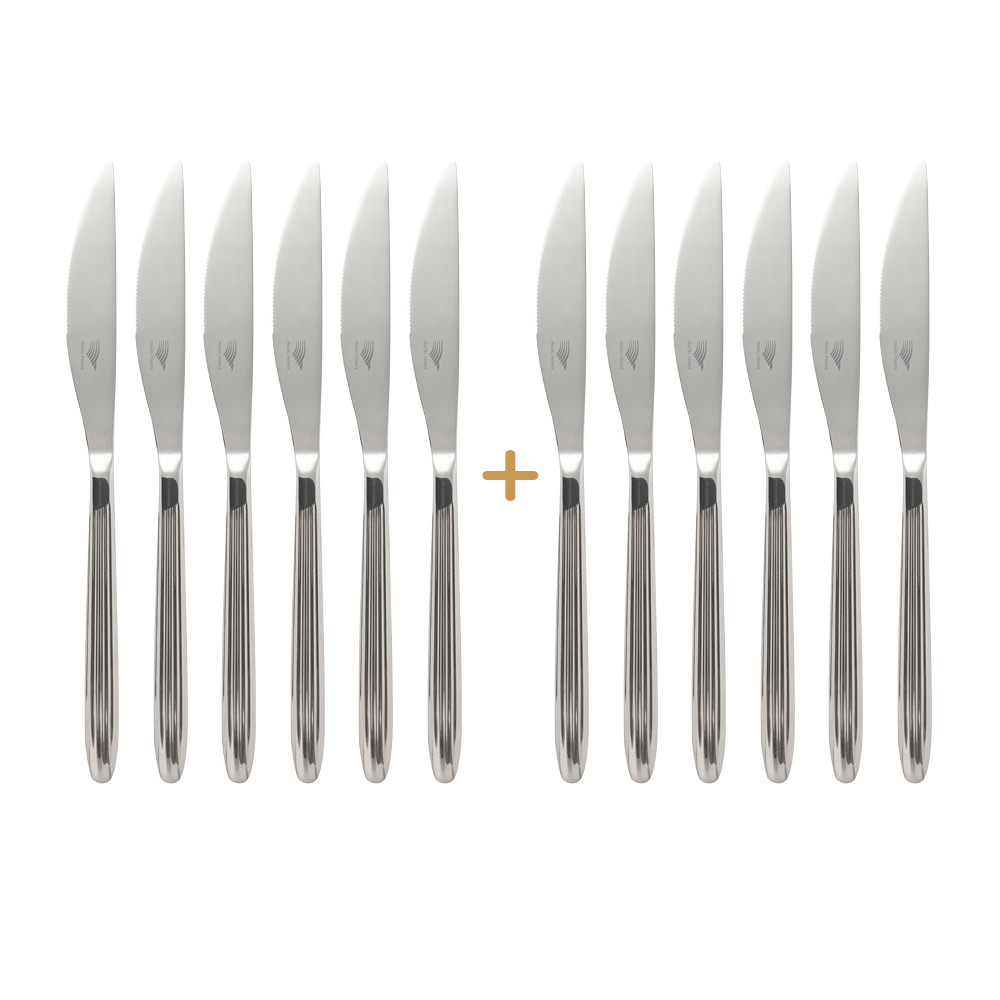 Set de 6 couteaux à steak "Athènes" + 6 couteaux offerts