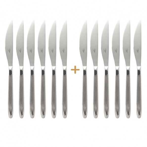 Set de 6 couteaux à steak "Athènes" + 6 couteaux offerts