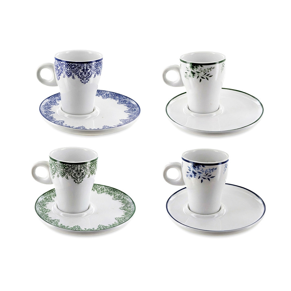 Lot de 4 tasses expresso avec sous tasses "SOLOGNE"