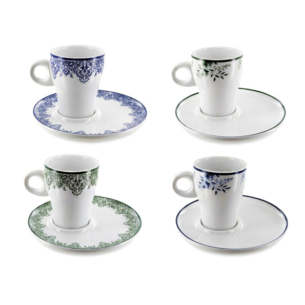 Lot de 4 tasses expresso avec sous tasses "SOLOGNE"