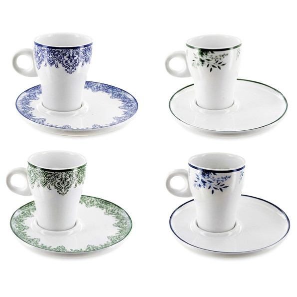 Lot de 4 tasses à thé avec sous tasses "SOLOGNE"