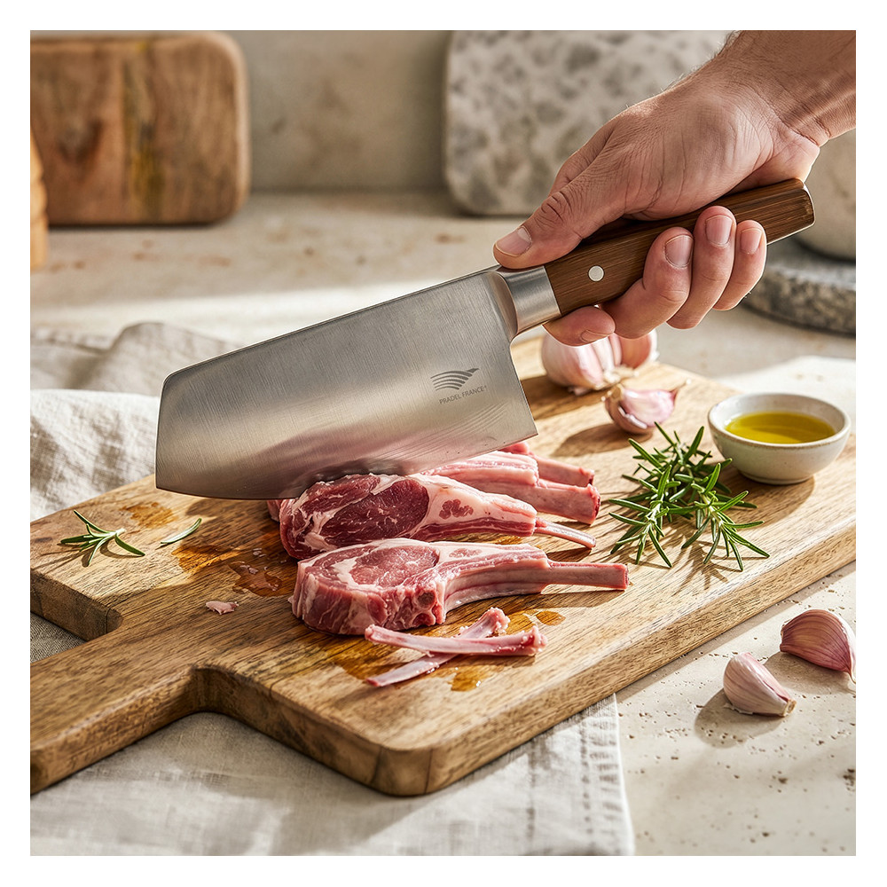Set de 5 couteaux de cuisine inox effet bois
