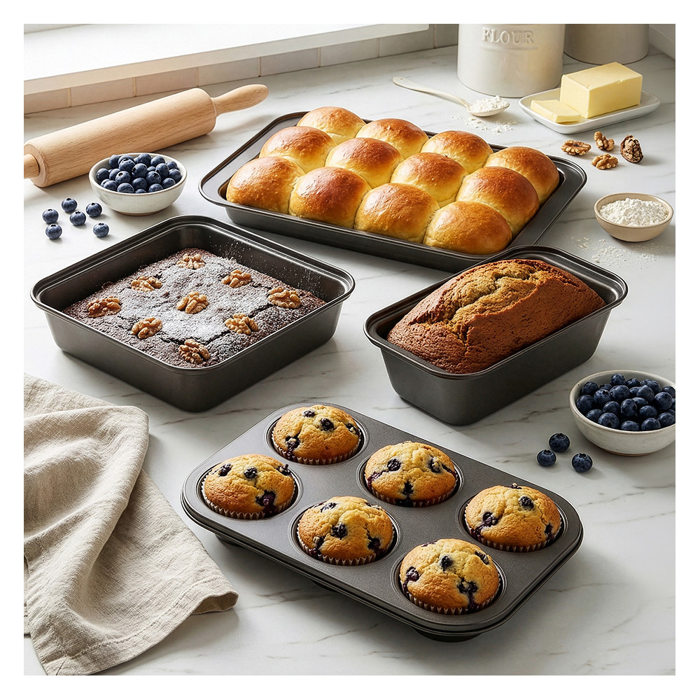 Lot de 4 moules pâtissiers empilables