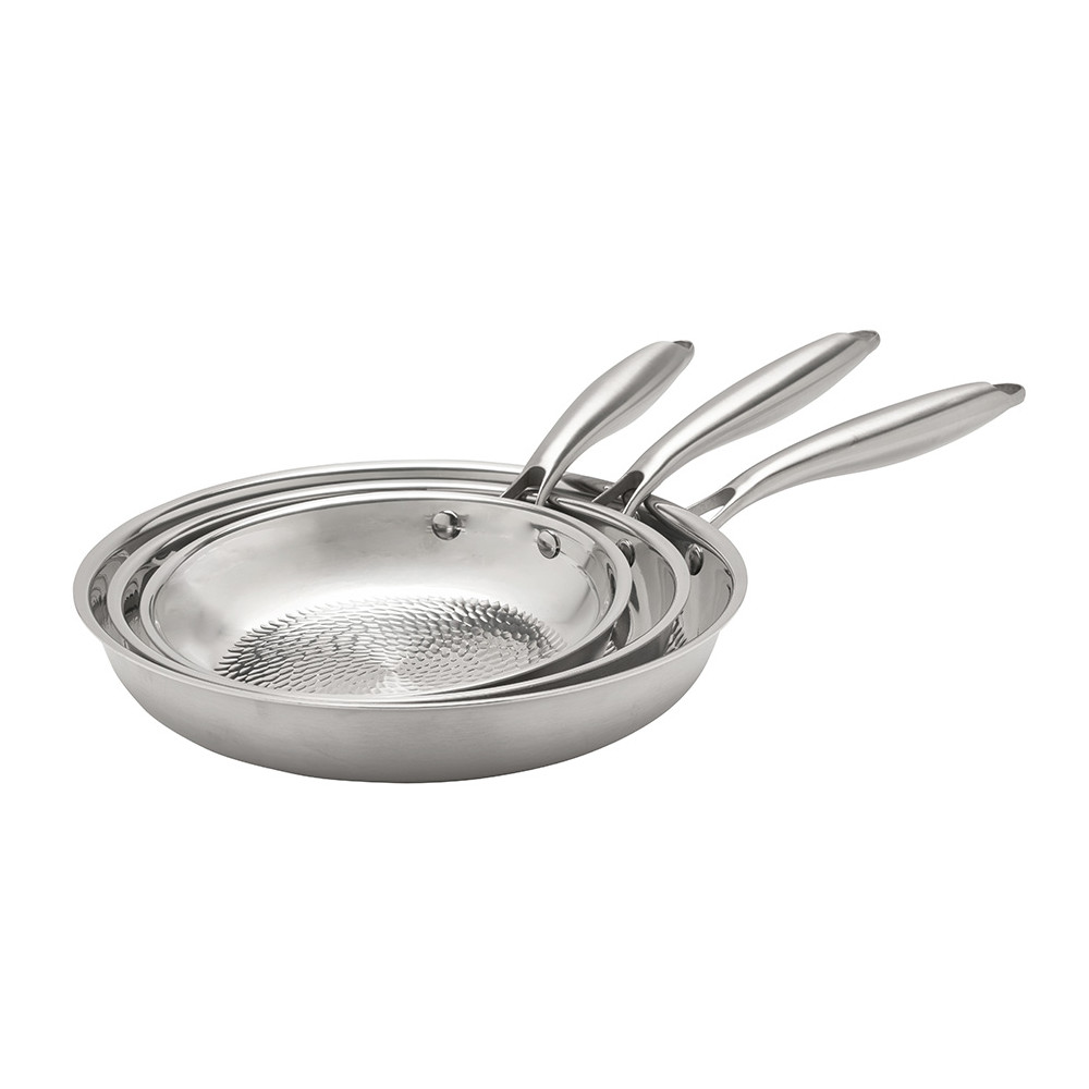Poêle inox fond structuré