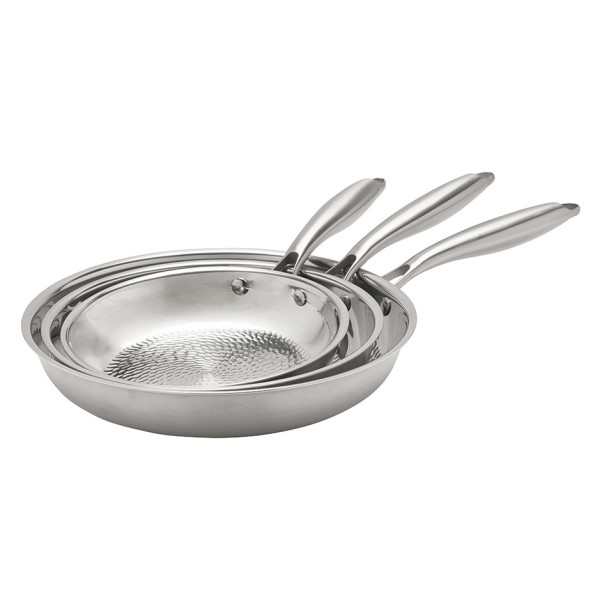Poêle inox fond structuré