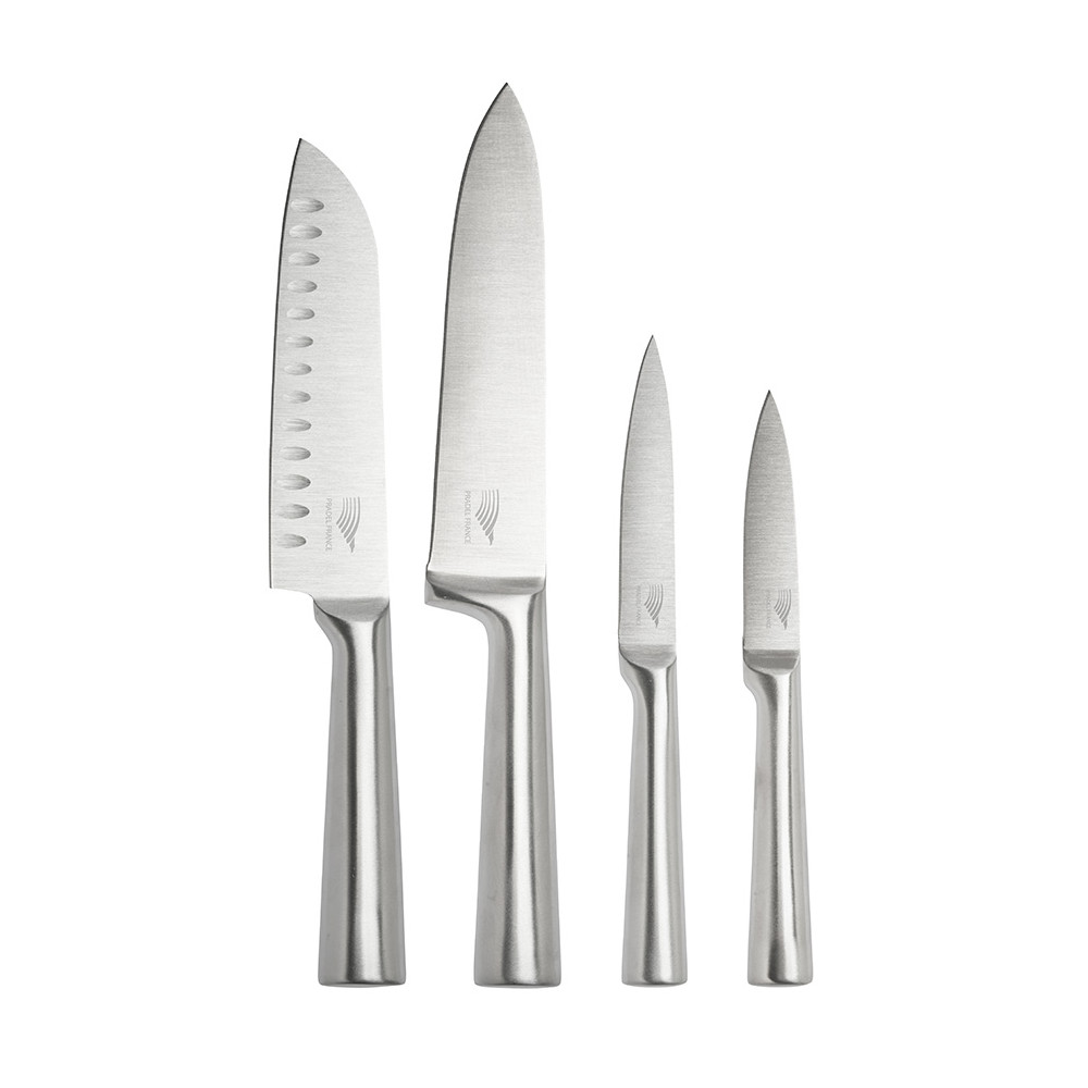 Set de 4 couteaux de cuisine tout inox