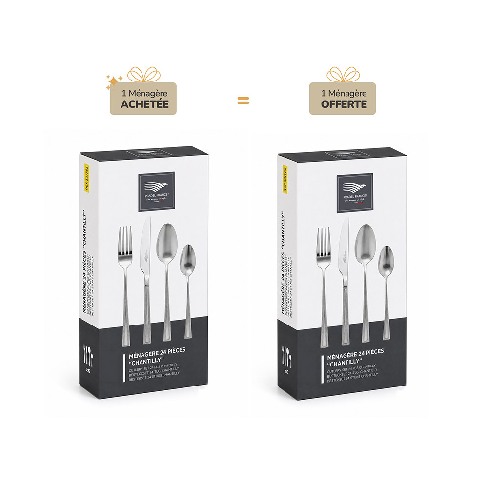 Ménagère 24 pièces "Chantilly"  + 24 pièces OFFERTES