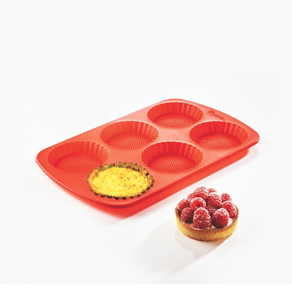 Moule à Tartelettes En Silicone Avec Poussoir - Outil De Pâtisserie Pour Réaliser Des Cornets, Tartelettes, Bols Croustillants - 12,5 X 5 X 5 Cm