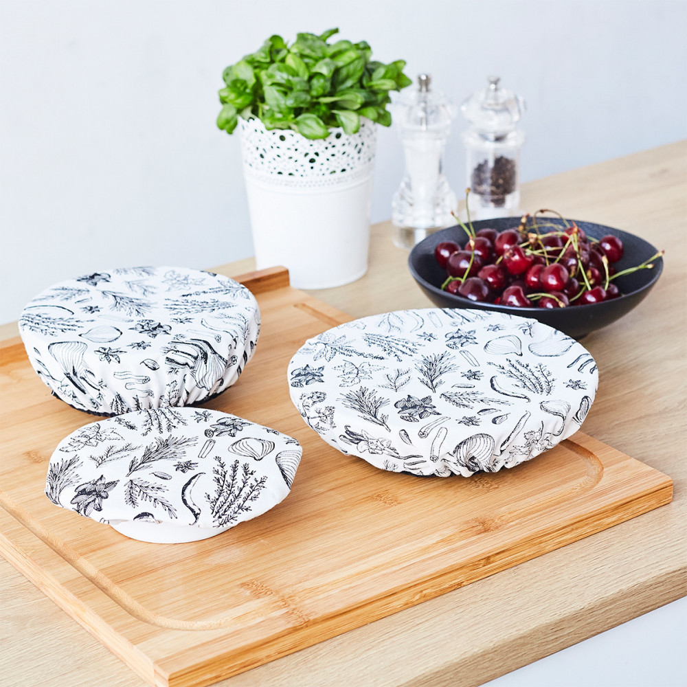 Lot de 3 couvre-plats réutilisables