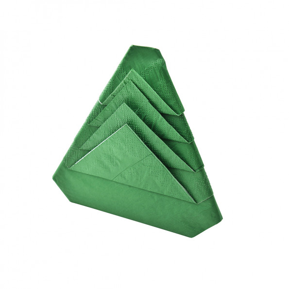 Lot de 8 serviettes pré-pliées forme sapin6380