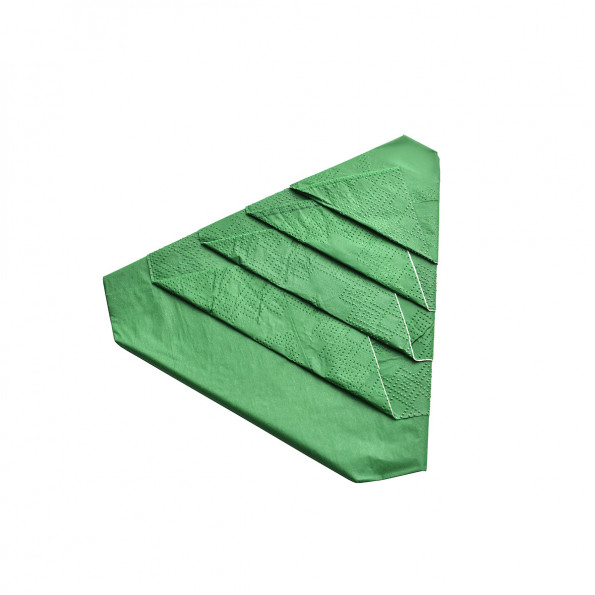 Lot de 8 serviettes pré-pliées forme sapin6381