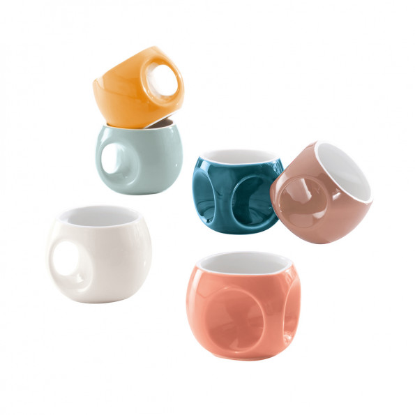 Lot de 6 tasses à café rétro