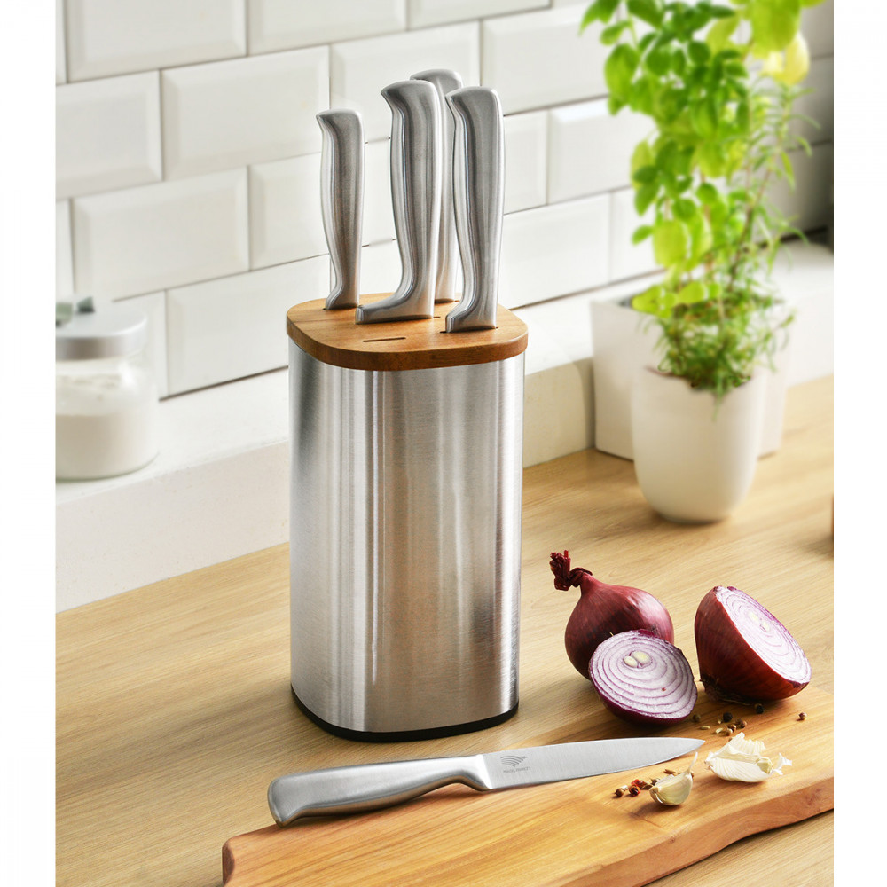 Bloc 5 couteaux inox