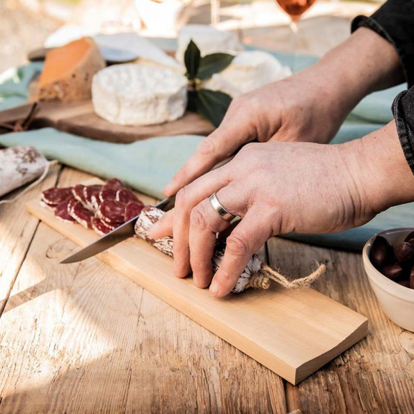 Planche à saucisson et son couteau6839