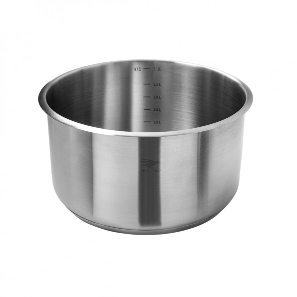 Casserole inox 300mm, hauteur 180mm avec couvercle sur