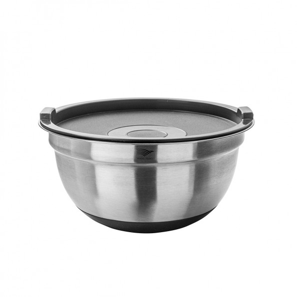 Lot de 3 saladiers inox avec couvercles7109