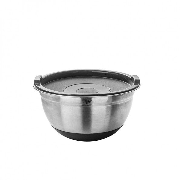 Lot de 3 saladiers inox avec couvercles7110