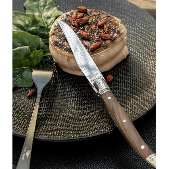 Coffret 6 couteaux à steak en bois de noyer7153