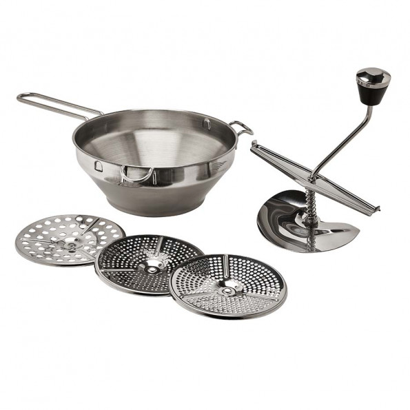 Presse Puree Manuel & Moulin a Legumes Electrique: Inox, grille