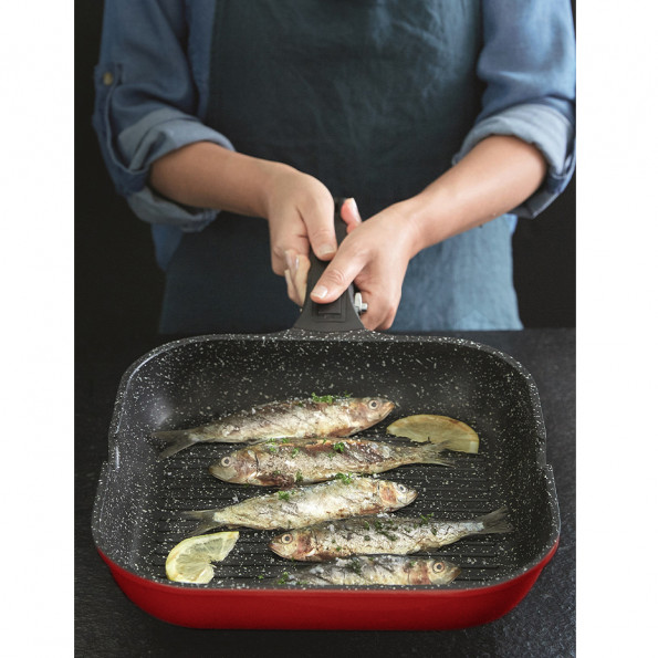 Poêle grill fonte d'aluminium7708