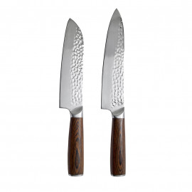 Coffret 2 couteaux japonais lame martelée