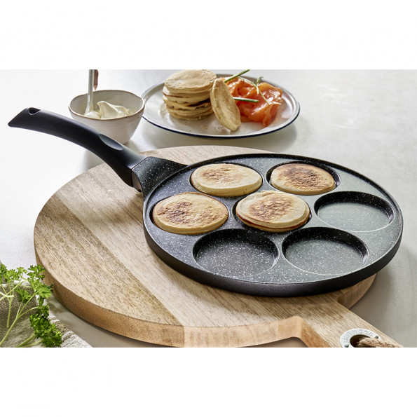 Poêle 7 mini blinis ou pancakes à induction fonte 26.5 cm Mathon 