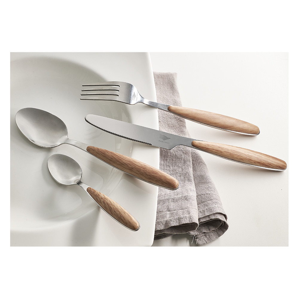Ménagère 24 Couverts Pradel Essentiel - Acier Inoxydable 18/0, Manche Taupe - Pour 6 Personnes