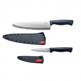 Lot de 2 couteaux avec fourreau aiguiseur